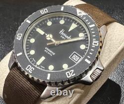 RARE VINTAGE SWI SWISS MADE Harrods Label Date 20ATM DIVER WATCH Brevet 503.305