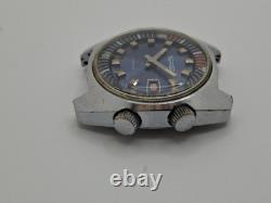 RARE VINTAGE THERMIDOR INCABLOC SWISS WATCG BLUE DIAL DATE-RETRO 70s UNISEX 30MM