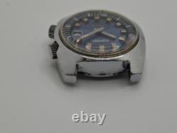RARE VINTAGE THERMIDOR INCABLOC SWISS WATCG BLUE DIAL DATE-RETRO 70s UNISEX 30MM