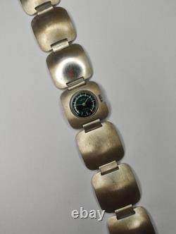 RARE VINTAGE VENUS Ladies Watch 800 Silver Bracelet Manual Wind NOS TAG 1970s