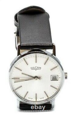 RARE VINTAGE VULCAIN P1614A Silver Mechanical Swiss WATCH 1970's NEW OLD STOCK