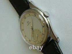 RARE VINTAGE WWII 1946 SWISS OMEGA CAL. 265 GREAT DIAL JUMBO 36mm CASE REF. 2503