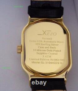 RARE VINTAGE Xezo Freelancer 925 Sterling 18K Gold Swiss Automatic Watch #40/500