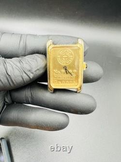 RARE Vintage 24K Gold Plated Ilona Horlogeurs Tank Swiss Made Manual Watch