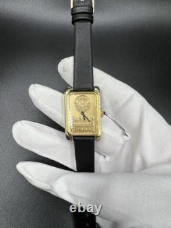 RARE Vintage 24K Gold Plated Ilona Horlogeurs Tank Swiss Made Watch (UNTESTED)