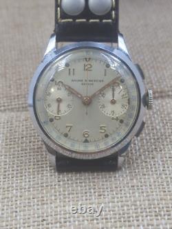 RARE Vintage Baume & Mercier SWISS Hand-Winding Chronograph Watch 1940's