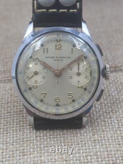 RARE Vintage Baume & Mercier SWISS Hand-Winding Chronograph Watch 1940's