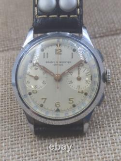 RARE Vintage Baume & Mercier SWISS Hand-Winding Chronograph Watch 1940's