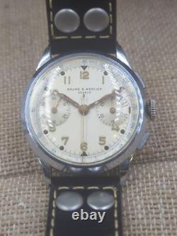 RARE Vintage Baume & Mercier SWISS Hand-Winding Chronograph Watch 1940's