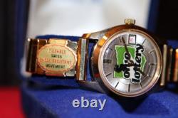 RARE Vintage Brand New Gold Plated Swiss 17-Jewel Mechanical 35mm Watch NEW