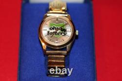 RARE Vintage Brand New Gold Plated Swiss 17-Jewel Mechanical 35mm Watch NEW