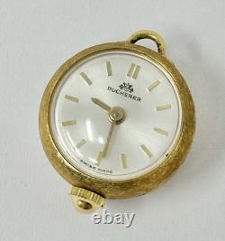 RARE Vintage Bucherer 18K GF 17J Swiss Made Skeleton Pendant Watch