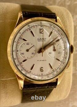 RARE Vintage CAMY-1950s-Solid Gold 18k Case Men's SWISS Watch-COLLECTORS