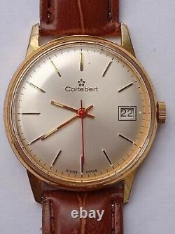 RARE Vintage CORTEBERT 17 Jewels Swiss With Date