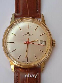 RARE Vintage CORTEBERT 17 Jewels Swiss With Date