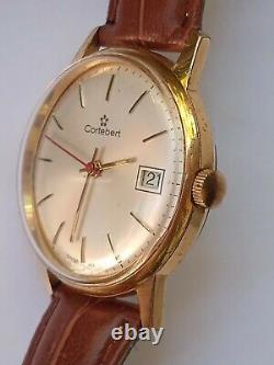 RARE Vintage CORTEBERT 17 Jewels Swiss With Date