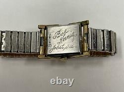 RARE Vintage Clinton Mechanical Watch Rubies Diamonds 10K Gold Filled Swiss Made