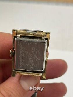 RARE Vintage Clinton Mechanical Watch Rubies Diamonds 10K Gold Filled Swiss Made