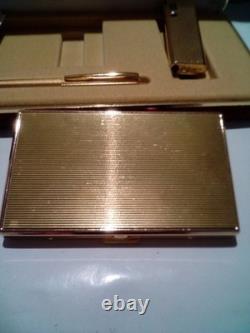 RARE! Vintage DIPLOMAT Present Set, Lighter+Pen+Card Holder, SWISS, NEW OLD