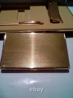 RARE! Vintage DIPLOMAT Present Set, Lighter+ Pen+ Card Holder, SWISS, NEW OLD