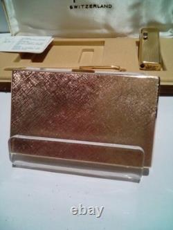 RARE! Vintage DIPLOMAT Present Set, Lighter+Pen+Card Holder, SWISS, NEW OLD