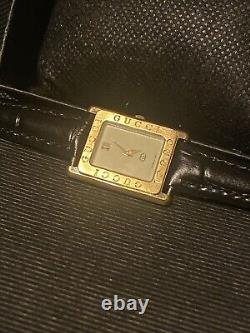 RARE Vintage Gucci Gold Plated 18MM Tank Watch Swiss Made 5 Jewels NEW Battery