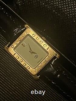 RARE Vintage Gucci Gold Plated 18MM Tank Watch Swiss Made 5 Jewels NEW Battery