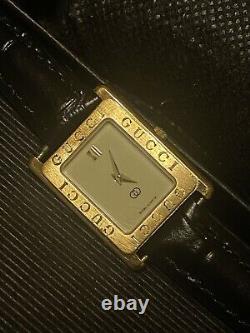 RARE Vintage Gucci Gold Plated 18MM Tank Watch Swiss Made 5 Jewels NEW Battery