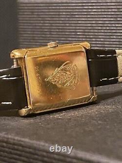 RARE Vintage Gucci Gold Plated 18MM Tank Watch Swiss Made 5 Jewels NEW Battery