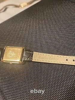 RARE Vintage Gucci Gold Plated 18MM Tank Watch Swiss Made 5 Jewels NEW Battery