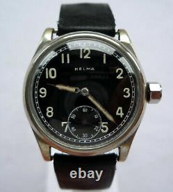 RARE Vintage Helma 1930 Swiss Made Military Mechanical Hand Winding Watch