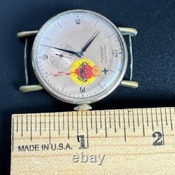 RARE Vintage Henry Capt Geneve Swiss Sec Hand Bleeding Heart Moeris Watch Runs