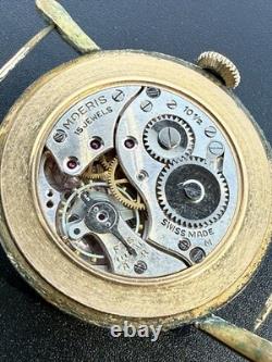 RARE Vintage Henry Capt Geneve Swiss Sec Hand Bleeding Heart Moeris Watch Runs