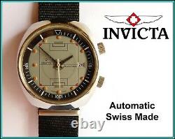 RARE Vintage INVICTA COMPRESSOR Soccer Timer Wristwatch Swiss Made WORKING