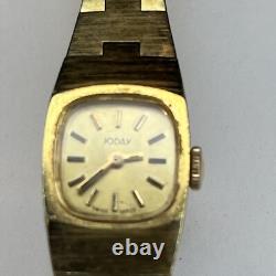 RARE Vintage JODAY Swiss Made Women's Watch Gold Tone Manual Wind RUNS GREAT