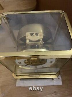 RARE Vintage Jaeger LeCoultre & Cie Swiss Atmos 15 Jewel VXN Gold Mantle Clock