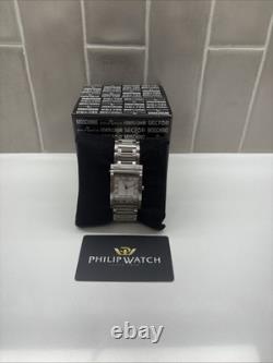 RARE Vintage Luxury Philip Watch Swiss Quartz Deplo Silver Tone Wrist Watch