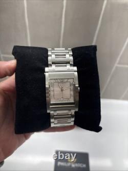 RARE Vintage Luxury Philip Watch Swiss Quartz Deplo Silver Tone Wrist Watch