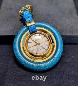 RARE Vintage Marvin Rubber Tire Watch Keyring Swiss Made 17 Jewel 3 Adjs Manual