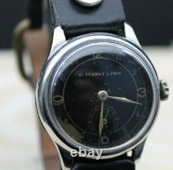 RARE Vintage Military G. Perret & Fils WWII Aviator Luftwaffe Watch Swiss SERV