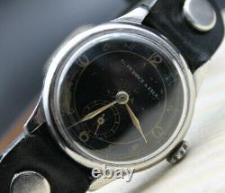 RARE Vintage Military G. Perret & Fils WWII Aviator Luftwaffe Watch Swiss SERV