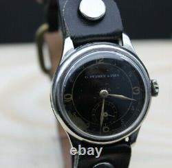 RARE Vintage Military G. Perret & Fils WWII Aviator Luftwaffe Watch Swiss SERV