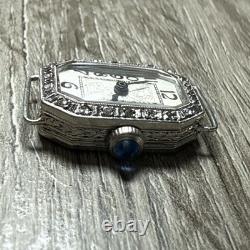 RARE Vintage Platinum Art Deco Perret Swiss Ladies Watch 15j 20 Diamonds