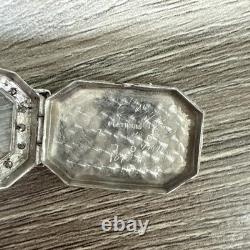 RARE Vintage Platinum Art Deco Perret Swiss Ladies Watch 15j 20 Diamonds