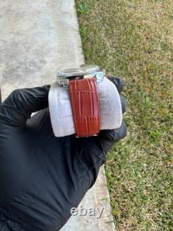 RARE Vintage Roamer Blue Face Brown Band ST96 Movement