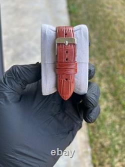 RARE Vintage Roamer Blue Face Brown Band ST96 Movement