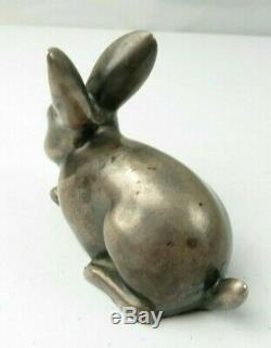 RARE Vintage SANDOZ Art Deco Rabbit Bronze Swiss Sculpture Figure Switzerland