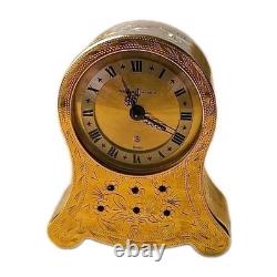 RARE-Vintage SWISS REUGE (8) Day Brass Musical Alarm Clock 3x3x1 Working