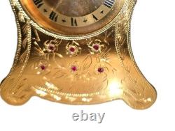 RARE-Vintage SWISS REUGE (8) Day Brass Musical Alarm Clock 3x3x1 Working