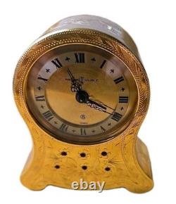 RARE-Vintage SWISS REUGE (8) Day Brass Musical Alarm Clock 3x3x1 Working